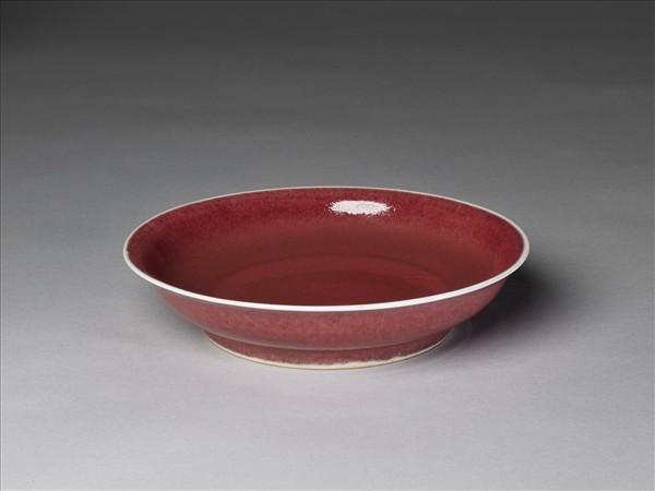 霽紅釉盤