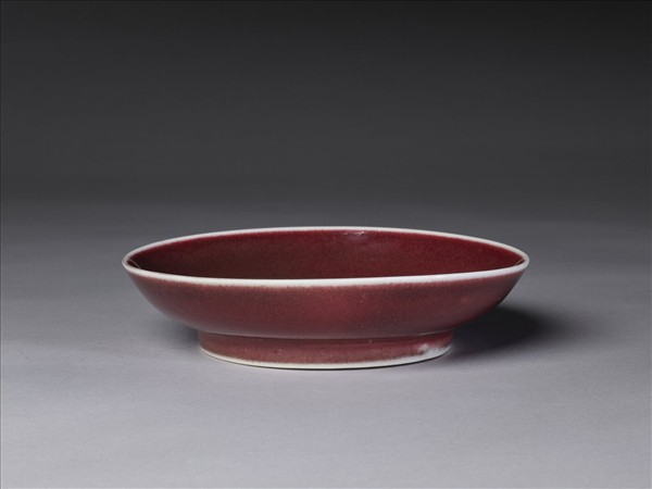 霽紅釉盤