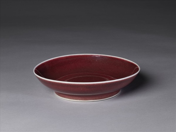 霽紅釉盤