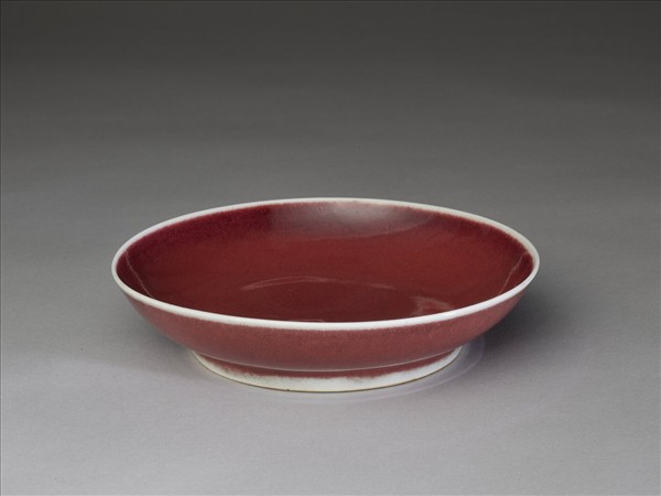霽紅釉盤