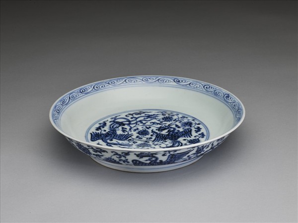 青花鳳凰紋盤