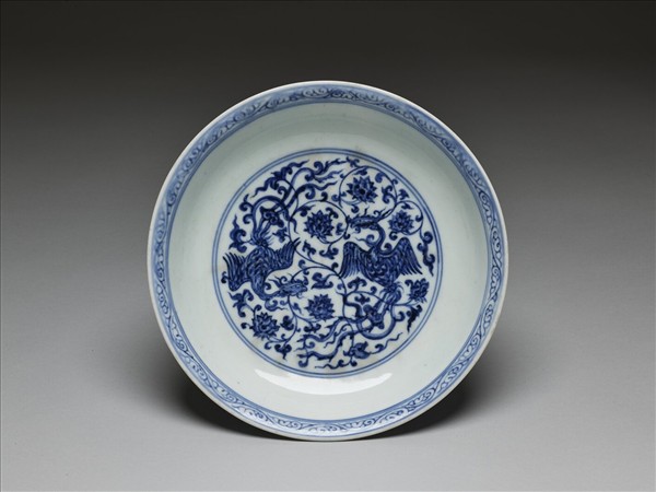 青花鳳凰紋盤