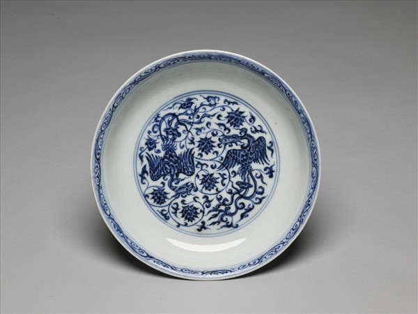 青花鳳凰紋盤