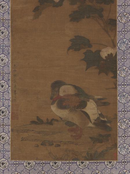 元錢選芙蓉鴛鴦圖　軸