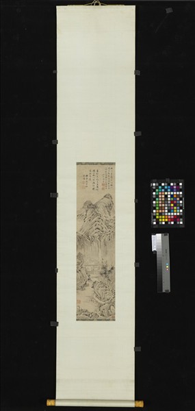 明徐賁秋山蒼靄圖　軸