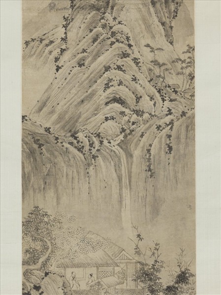 明徐賁秋山蒼靄圖　軸