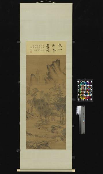 明仇英春遊晚歸圖　軸