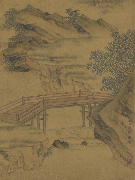 明仇英春遊晚歸圖　軸