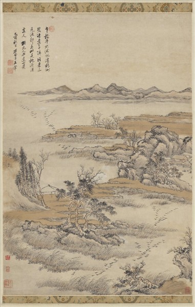 清王翬仿元人平遠小景圖　軸