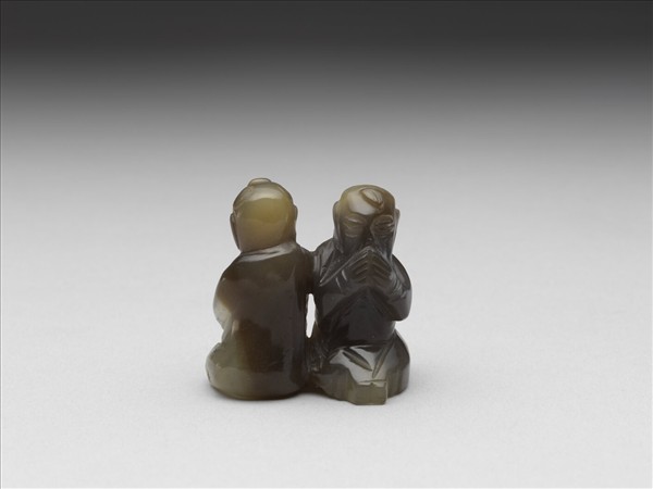 瑪瑙雙人造型擺件