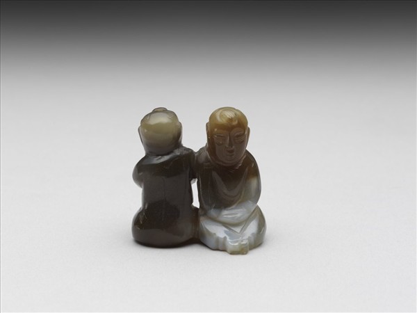 瑪瑙雙人造型擺件