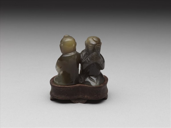 瑪瑙雙人造型擺件