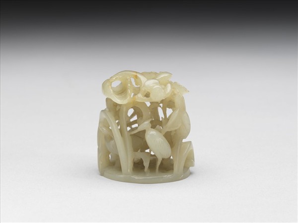 汀渚鷺鷥紋玉頂