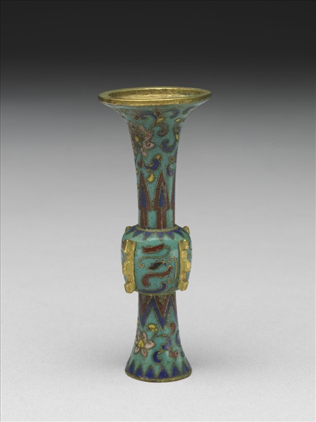 掐絲琺瑯獸面紋觚