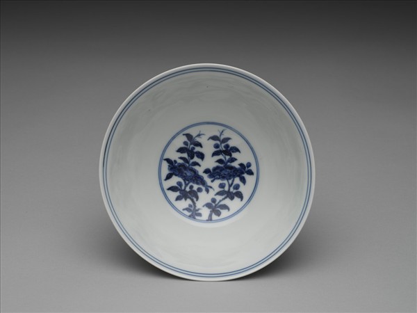 青花花鳥紋高足碗