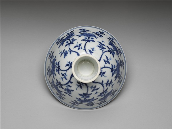 青花花鳥紋高足碗