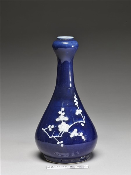 霽青白梅蒜頭瓶