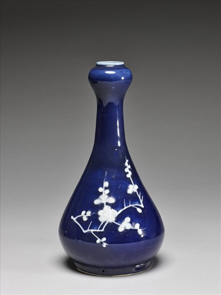 霽青白梅蒜頭瓶