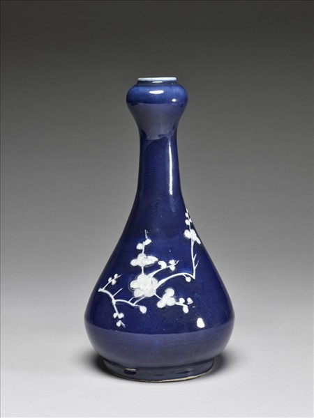 霽青白梅蒜頭瓶