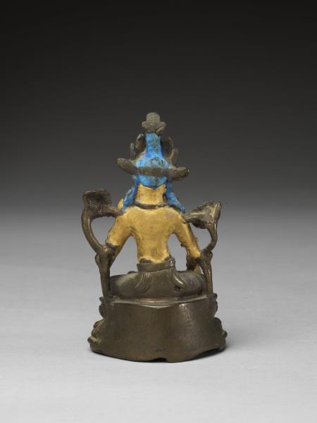 鍍金漢式亭閣式龕-內供銀泥金度母像