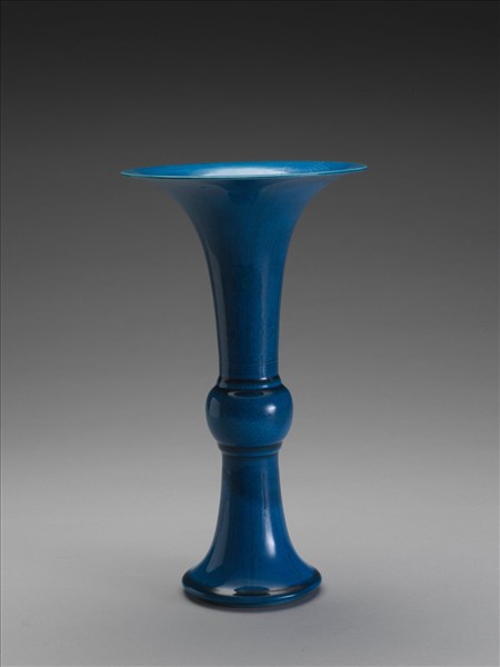 孔雀綠釉蕉葉饕餮紋觚