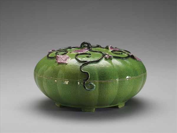 官窯 綠彩南瓜式盒