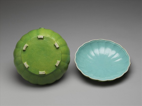 官窯 綠彩南瓜式盒