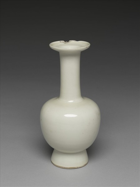 官窯 白釉盤口瓶
