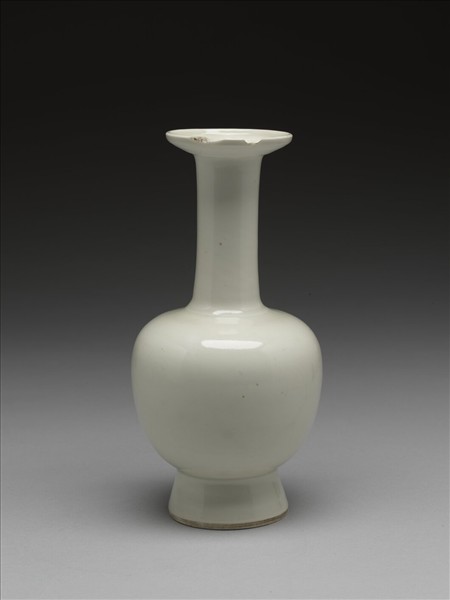 官窯 白釉盤口瓶