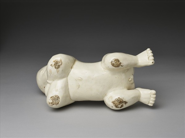 磁州窯 牙白嬰兒枕