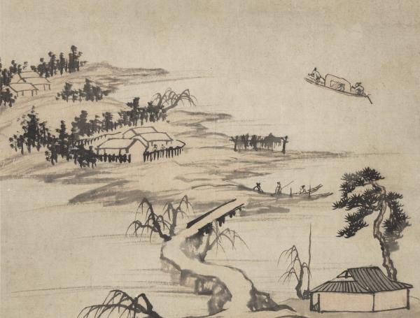 清石濤憶箇山僧圖　軸