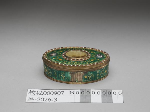 西洋內填琺瑯橢圓盒