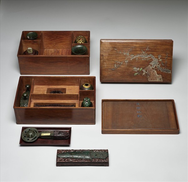 鑲嵌花梨木匣