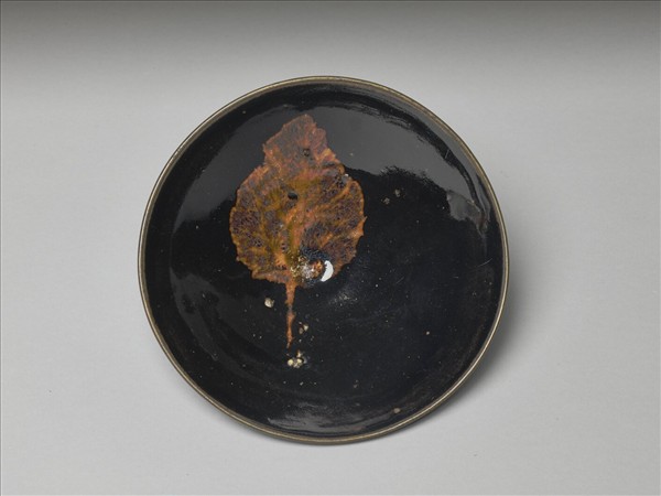 吉州窯 黑釉葉紋碗