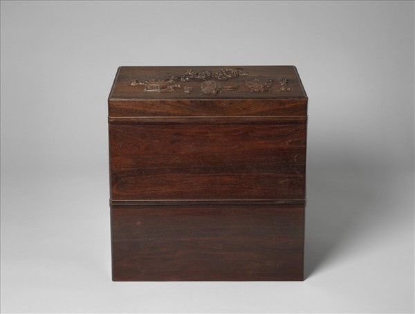 雕紫檀博古圖匣