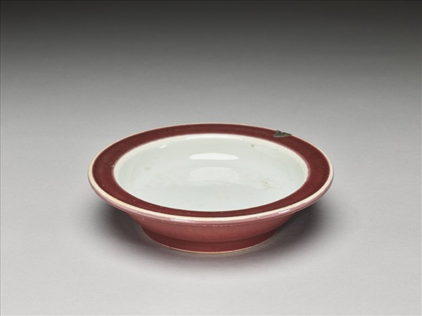 紅釉盆托