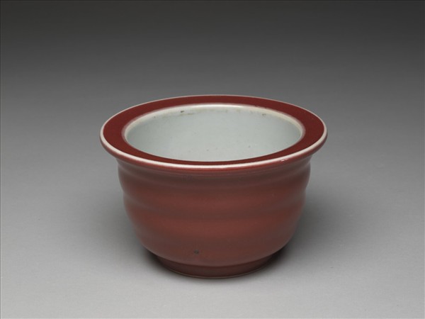 紅釉花盆