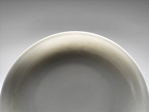 白釉錐拱龍紋盤