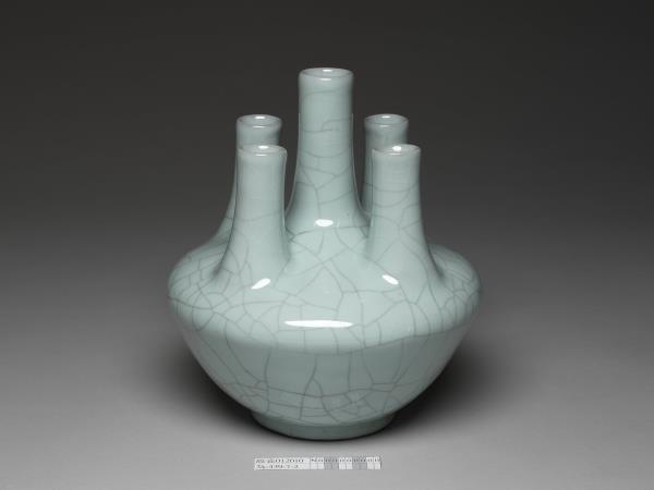 仿官釉五管瓶