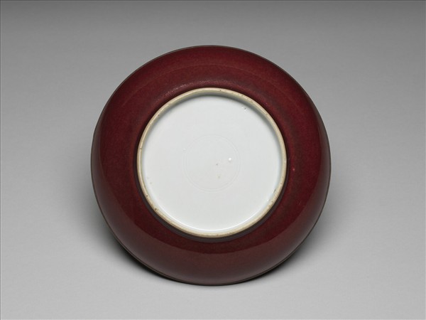 霽紅釉盤