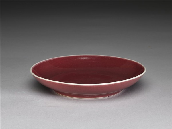 霽紅釉盤