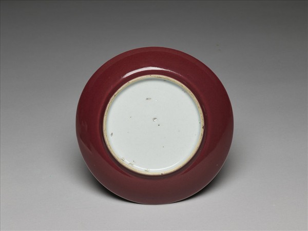 霽紅釉盤