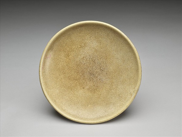 石灣窯 米黃釉盤