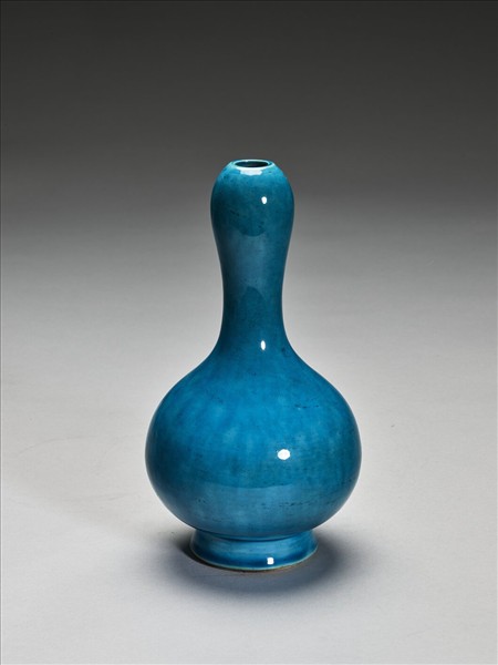 孔雀綠釉蒜頭瓶