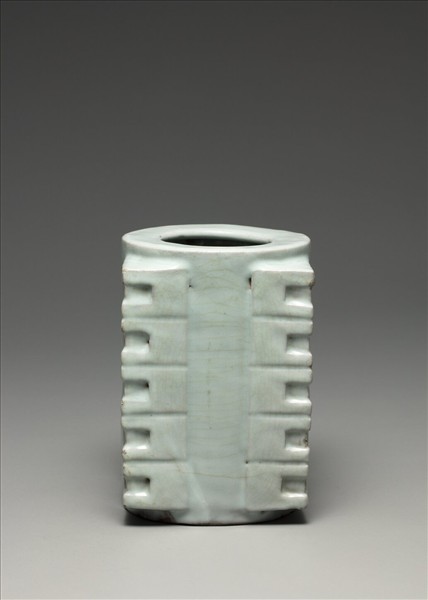 官窯 青瓷琮式瓶