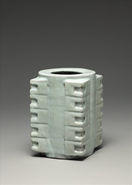 官窯 青瓷琮式瓶