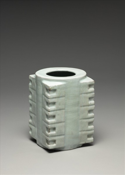 官窯 青瓷琮式瓶