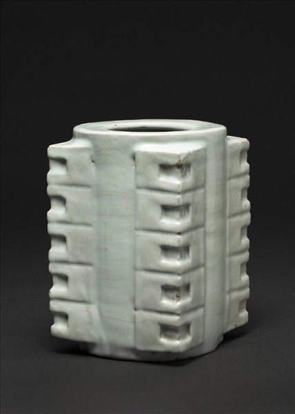 官窯 青瓷琮式瓶