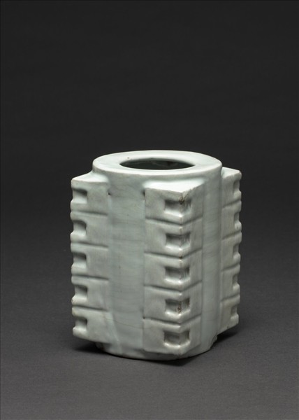 官窯 青瓷琮式瓶