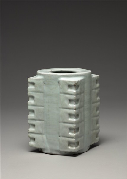 官窯 青瓷琮式瓶